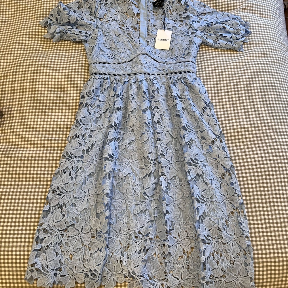 Bardot Women's Sky Blue Lace Dress